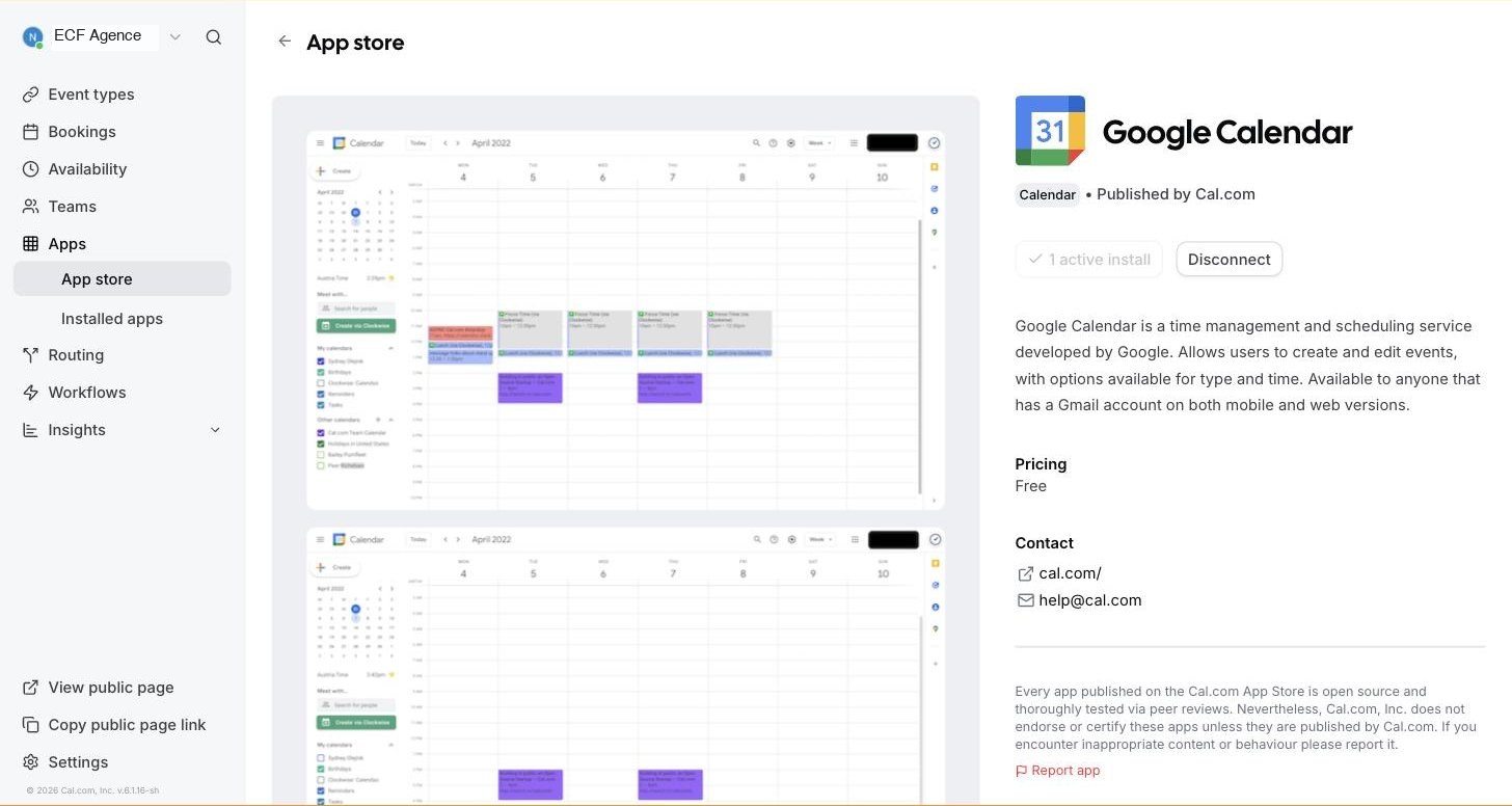 Installer Google Calendar
